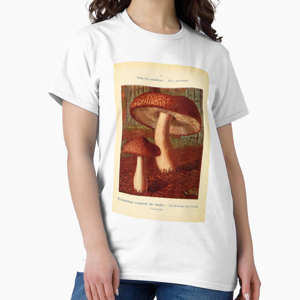 Vintage Illustration Red Mushrooms by bookishneighbor T-Shirts, Hoodie, Sweatshirt | BlankRebels.com (Image 2)
