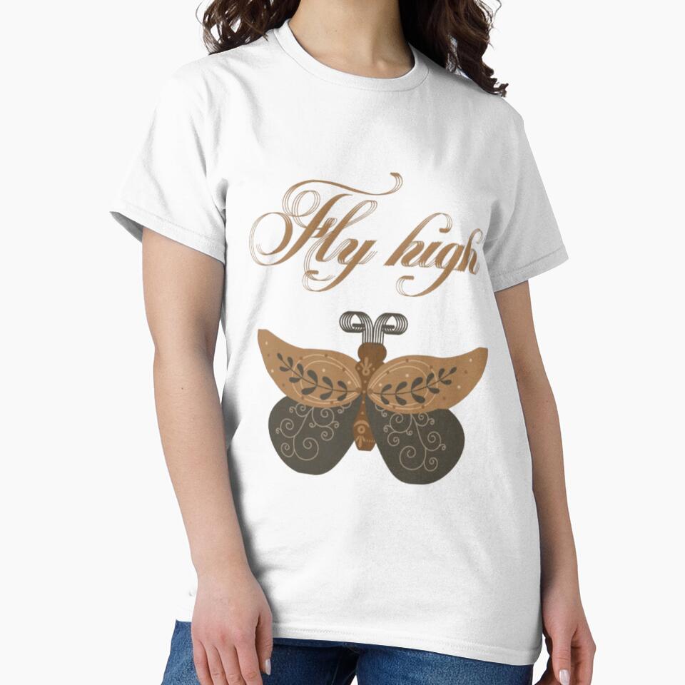 Fly High Boho Folk Butterfly in Warm Earth Tones by Ngraved06 T-Shirts, Hoodie, Sweatshirt | BlankRebels.com (Image 2)