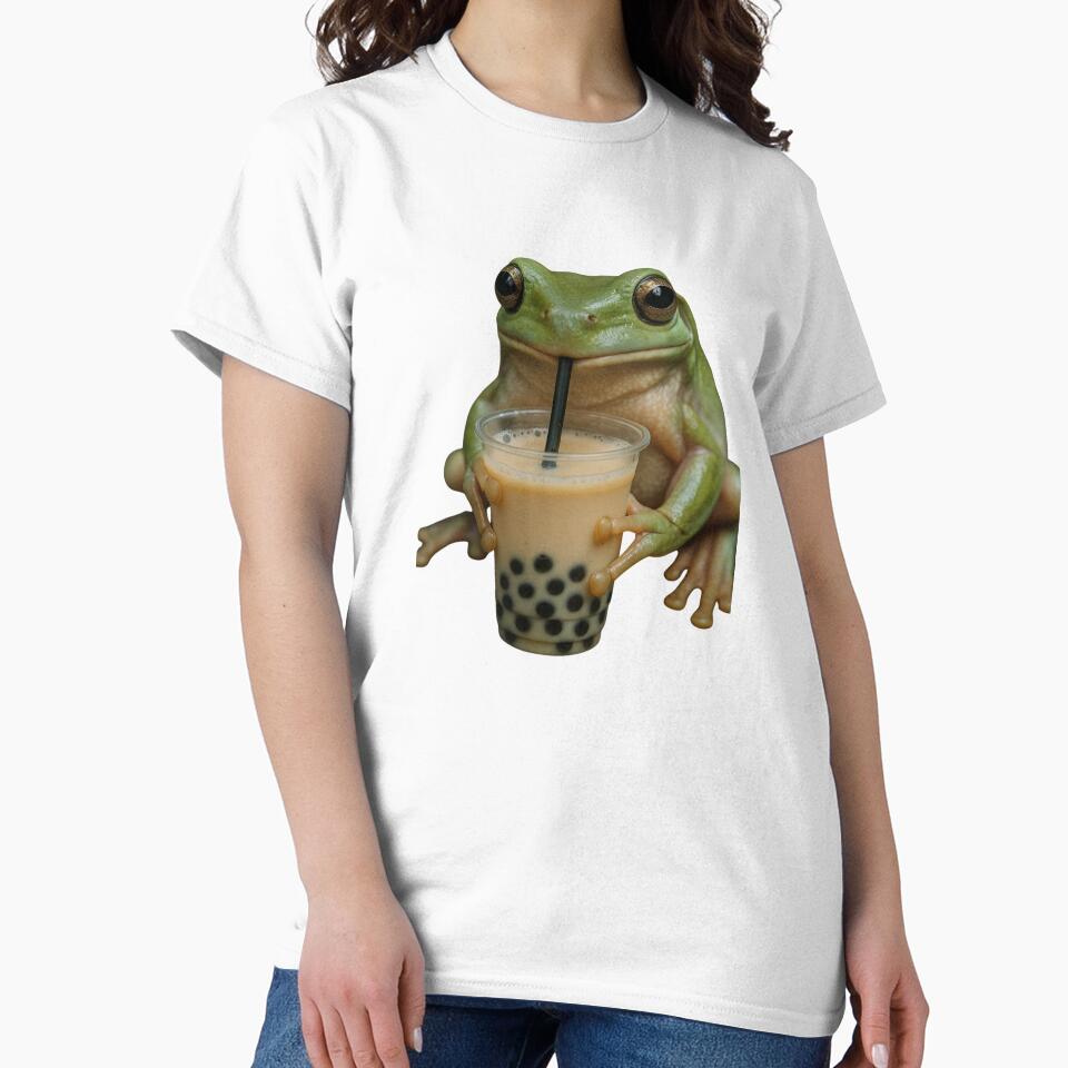 Boba Frog – Cute Bubble Tea Drinking Frog Design by printwithkacie T-Shirts, Hoodie, Sweatshirt | BlankRebels.com (Image 2)