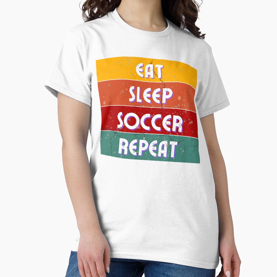 Eat Sleep Soccer Repeat Retro design by TreetopStudios