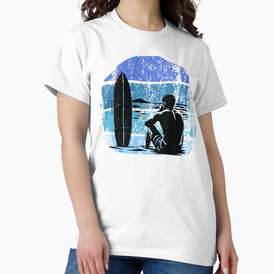 Vintage Surfer Retro Waiting For The Waves by Pavel1981 T-Shirts, Hoodie, Sweatshirt | BlankRebels.com (Image 2)