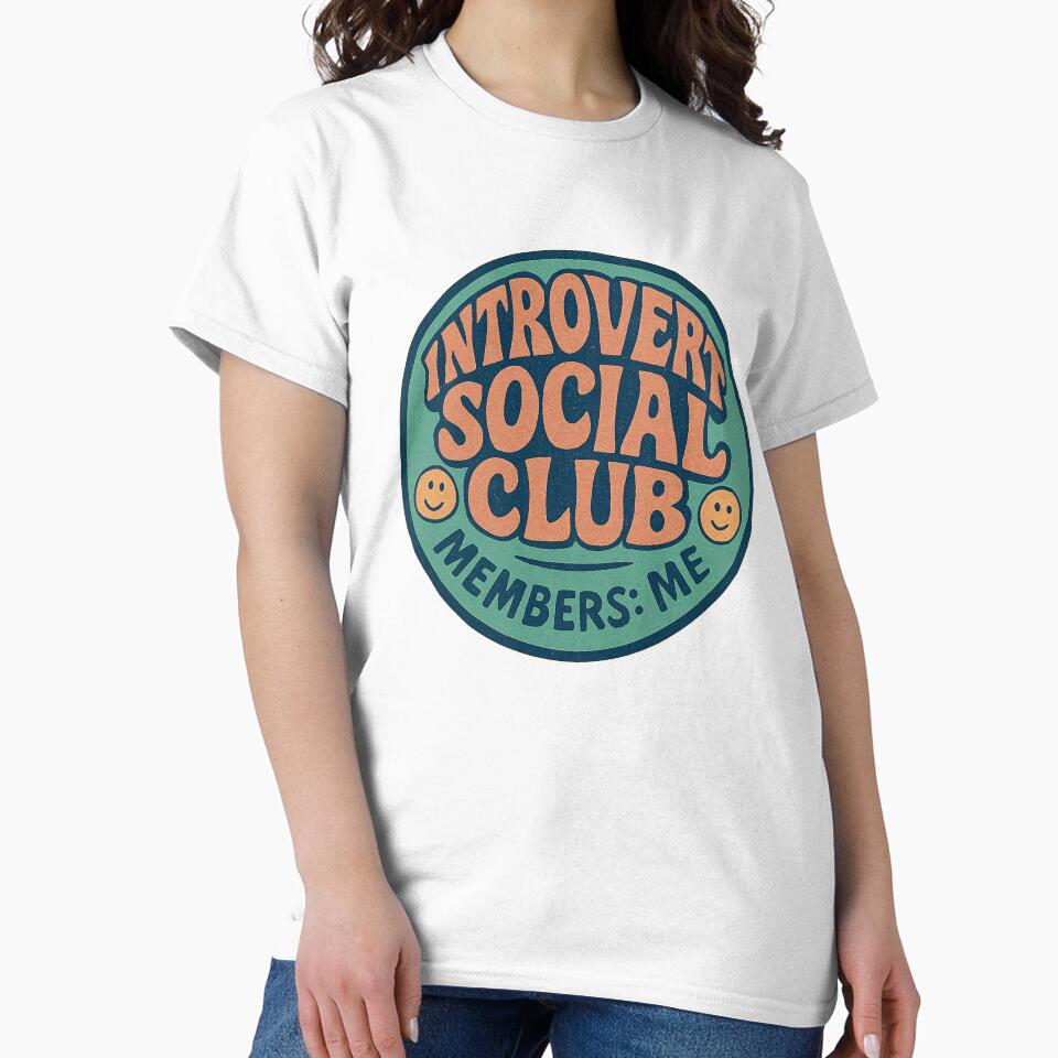 Introvert Social Club Funny Introvert Gift Anti Social Humor Sarcastic Quote Vintage Badge by... (Image 2)