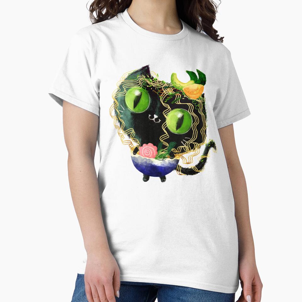Cute Black Cat in Halloween Ramen Costume by colonelle T-Shirts, Hoodie, Sweatshirt | BlankRebels.com (Image 2)