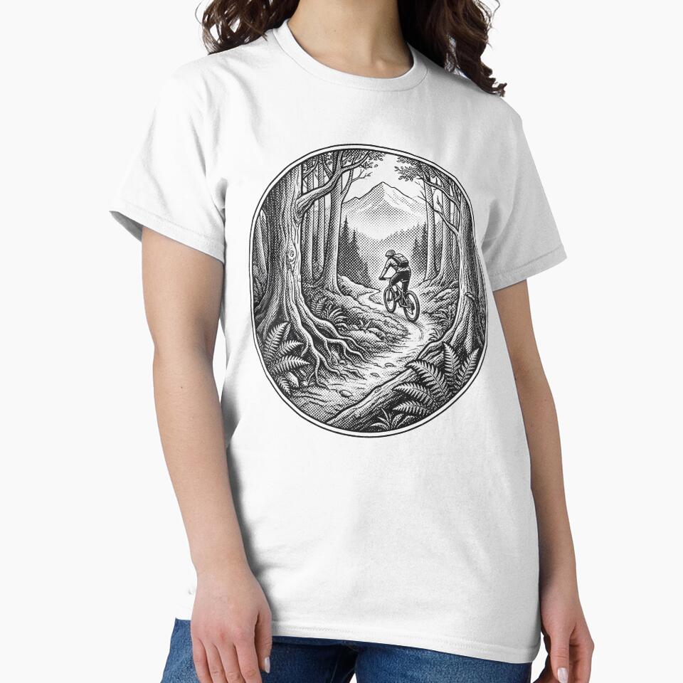 Mountain Biker Cyclist Halftone by Monocromo Shop T-Shirts, Hoodie, Sweatshirt | BlankRebels.com (Image 2)