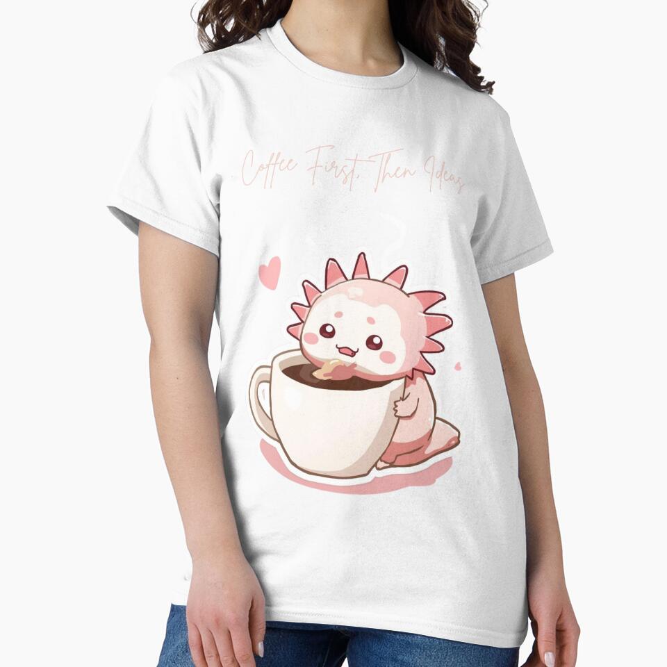 ShadyLotl Drinking Coffee Cute Axolotl by ShadyLotl T-Shirts, Hoodie, Sweatshirt | BlankRebels.com (Image 2)