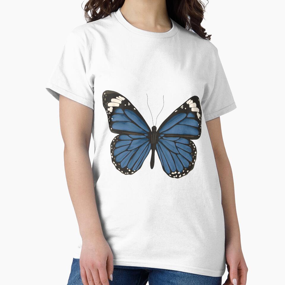 Royal Blue Monarch Butterfly Illustration by ivyandstone T-Shirts, Hoodie, Sweatshirt | BlankRebels.com (Image 2)