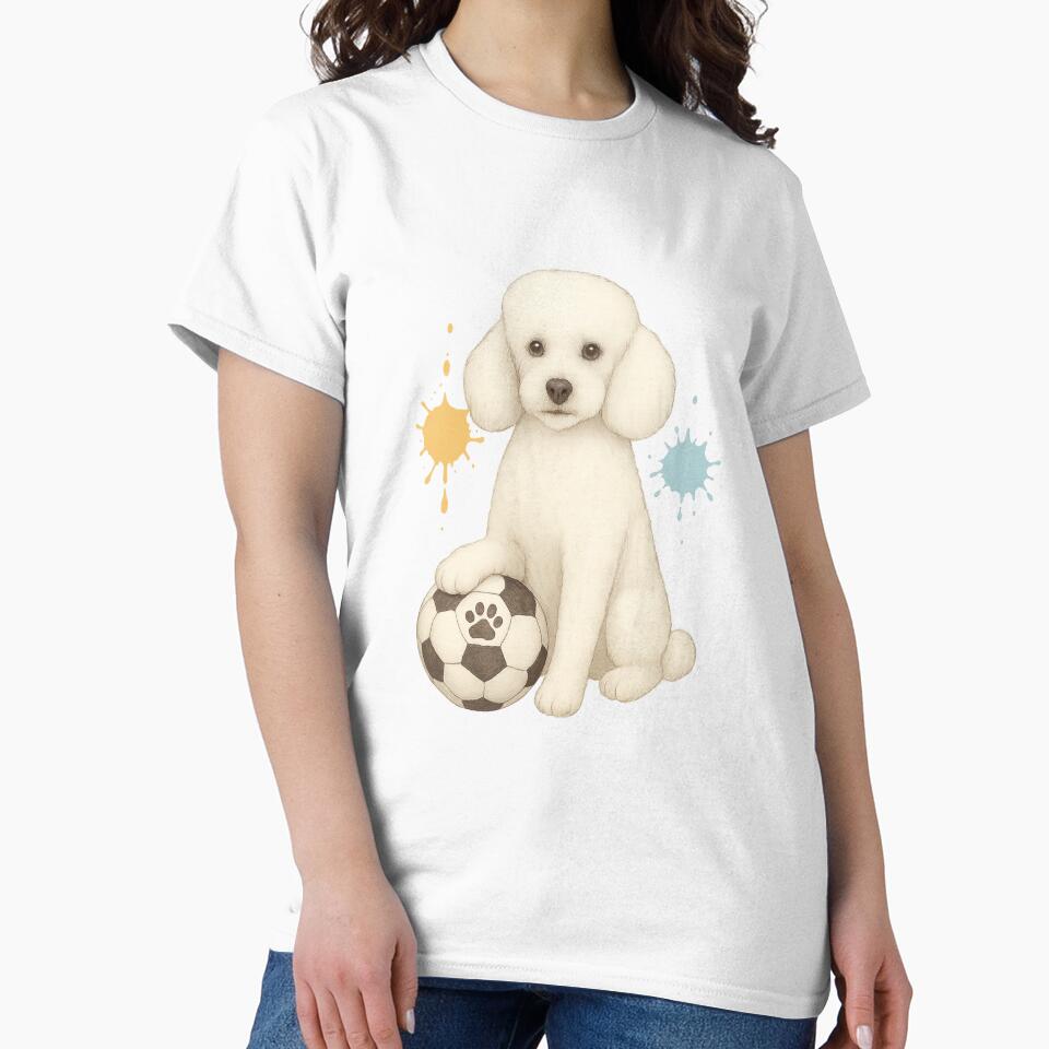 White Poodle with soccer ball by Idelab-11