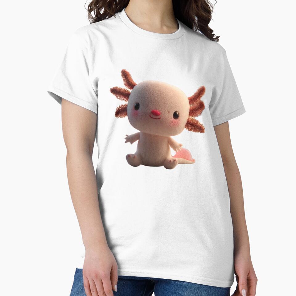 Adorable Kawaii Axolotl Plush – Cute Smiling Amphibian Character by MadeByACJ T-Shirts, Hoodie, Sweatshirt (Image 2)