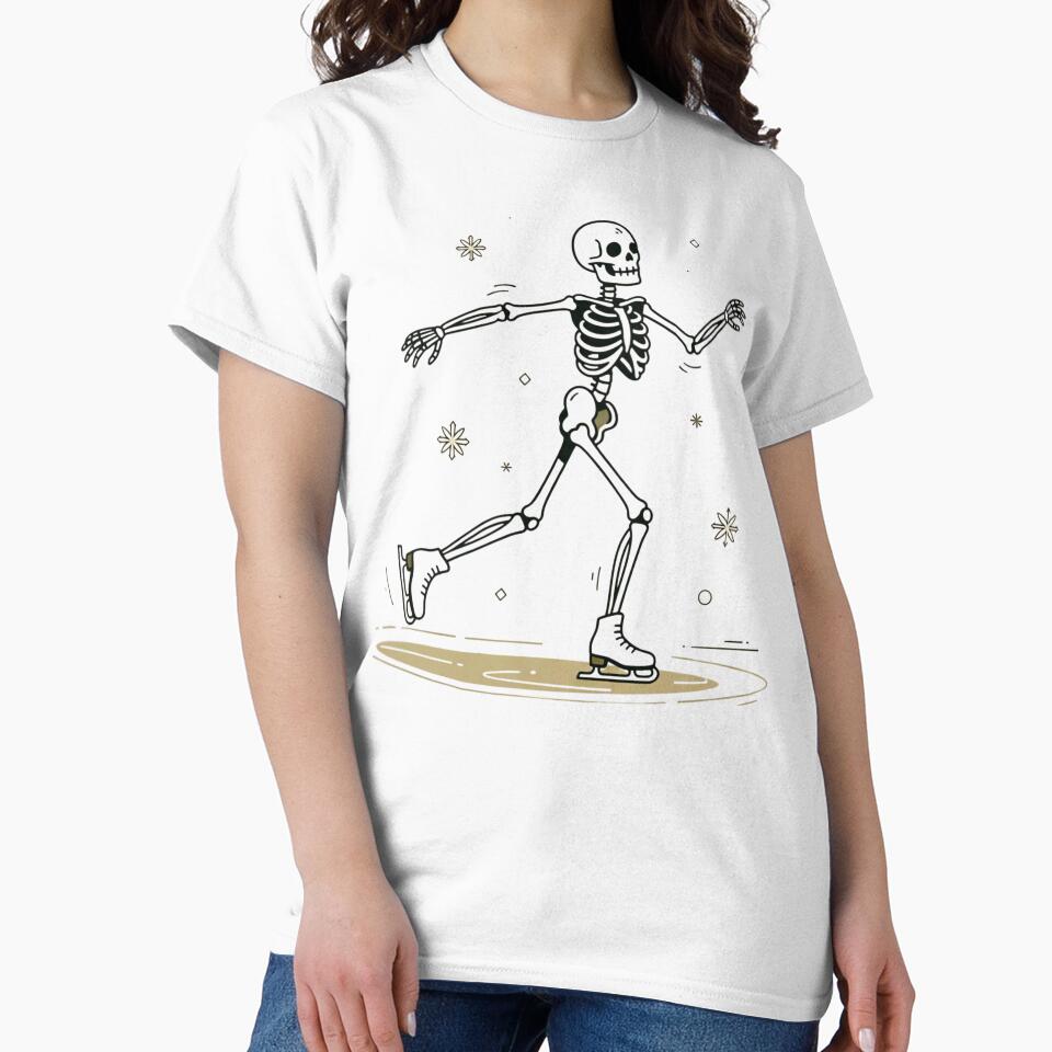ICE SKATER | Minimalist Skeleton Streetwear Art by DEADLINE. T-Shirts, Hoodie, Sweatshirt | BlankRebels.com (Image 2)