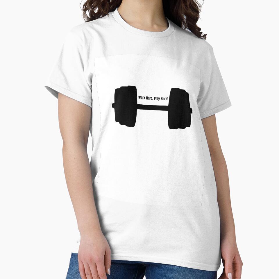 Work Hard Play Hard — Gym Dumbbell Fitness Motivation by chubbipop T-Shirts, Hoodie, Sweatshirt | BlankRebels.com (Image 2)