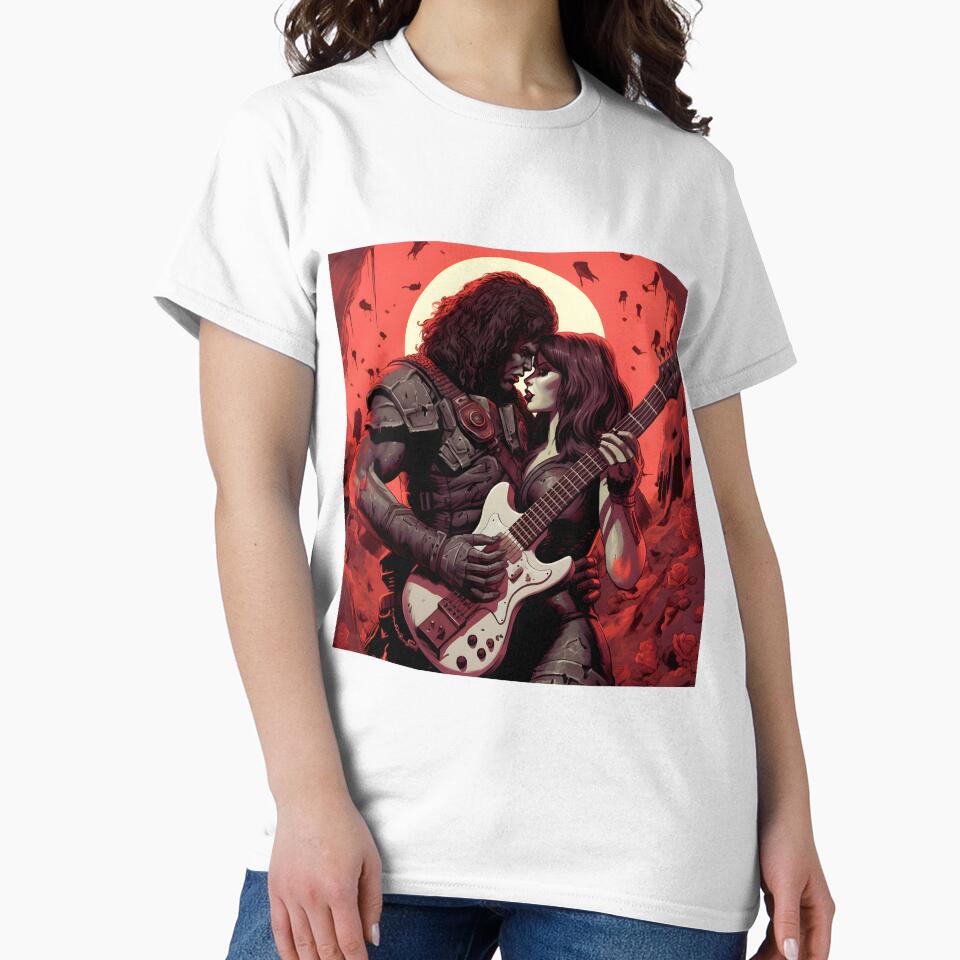 Valentines day vintage retro heavy metal couple by AngelinaBezm T-Shirts, Hoodie, Sweatshirt | BlankRebels.com (Image 2)