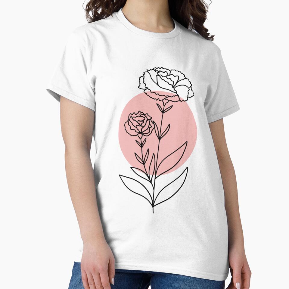 Carnation Birth Flower by falynef T-Shirts, Hoodie, Sweatshirt | BlankRebels.com (Image 2)