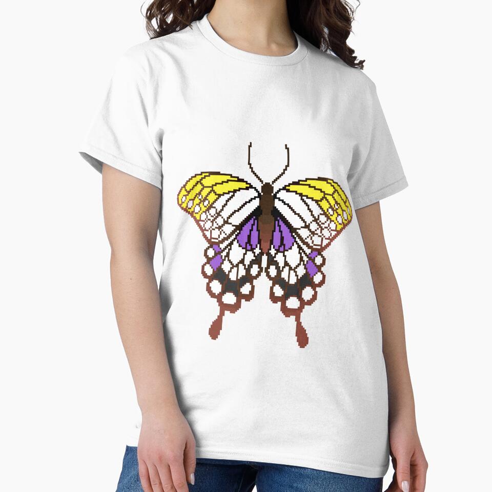 Non-Binary Pride Butterflies by MetallicWings15 T-Shirts, Hoodie, Sweatshirt | BlankRebels.com (Image 2)