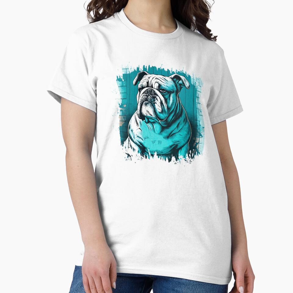 Bulldog - Vintage Blue by WECreations T-Shirts, Hoodie, Sweatshirt | BlankRebels.com (Image 2)