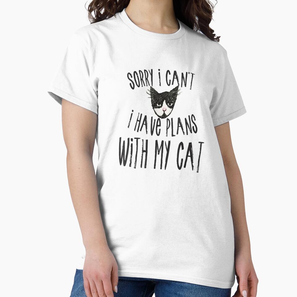 Sorry I can't I have plans with my Cat Funny Cat Owner Gift by SadikShop T-Shirts, Hoodie, Sweatshirt (Image 2)