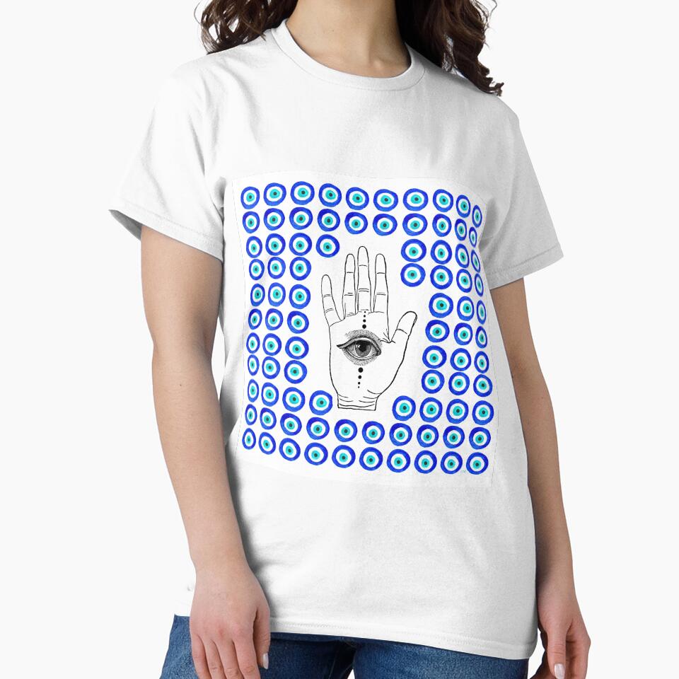 Hamsa Evil Eye Hand Eye on white by laurabethlove T-Shirts, Hoodie, Sweatshirt | BlankRebels.com (Image 2)