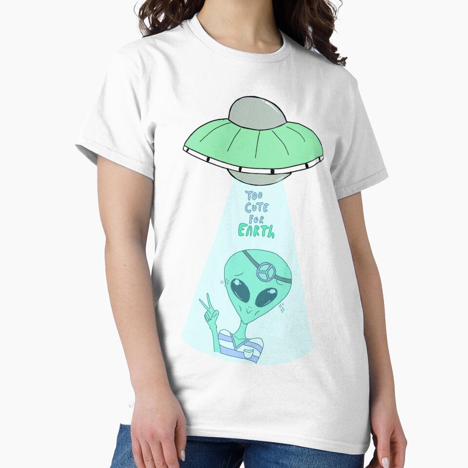 Too Cute For Earth - White Background by christensart T-Shirts, Hoodie, Sweatshirt | BlankRebels.com (Image 2)