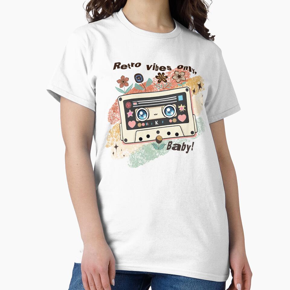 Retro Vibes Only, Baby! – Cute Kawaii Cassette Tape Aesthetic by Reicrea T-Shirts, Hoodie, Sweatshirt (Image 2)