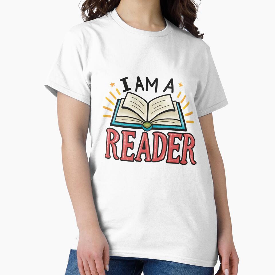I Am a Reader Book Lover Quote with Open Book by Chytanka