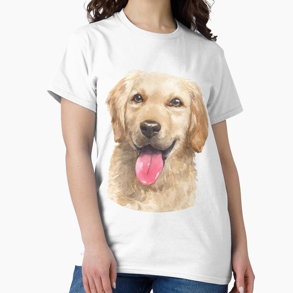 Golden Retriever Puppy Watercolor Art by doglovershirts T-Shirts, Hoodie, Sweatshirt | BlankRebels.com (Image 2)