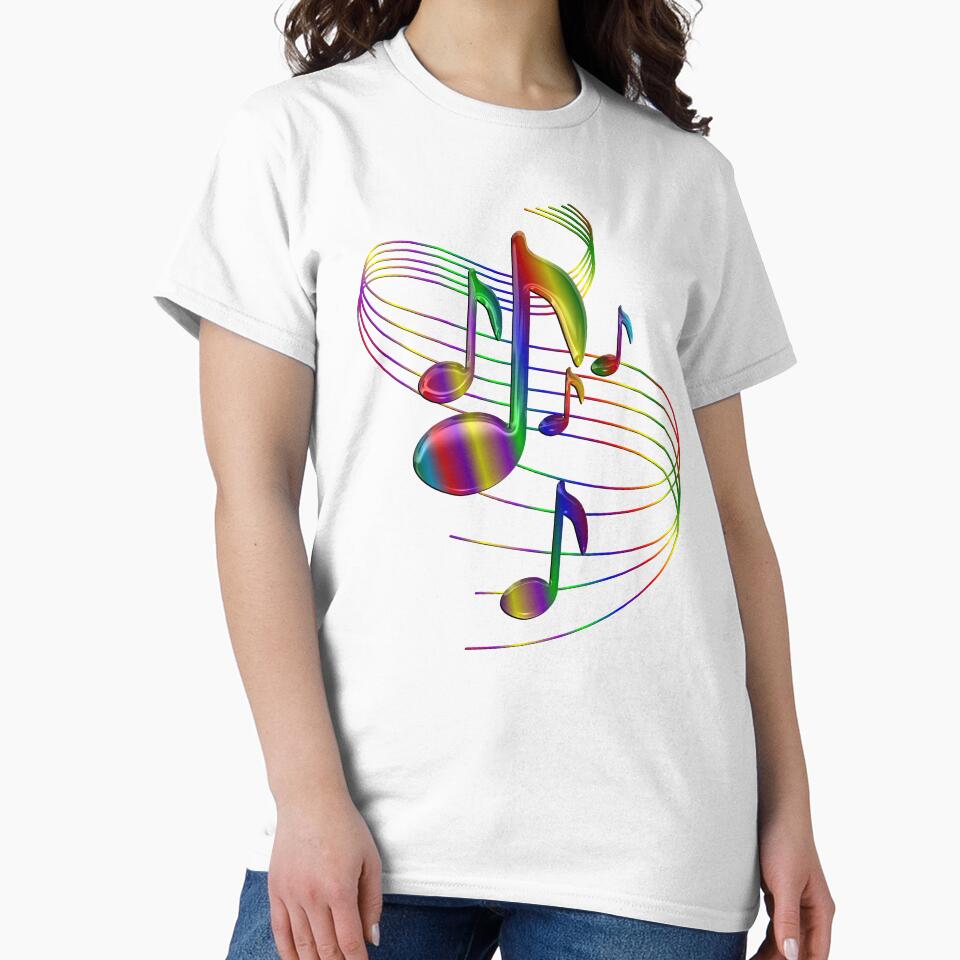 Colorful Flowing Music Notes by CoolDoodles T-Shirts, Hoodie, Sweatshirt | BlankRebels.com (Image 2)
