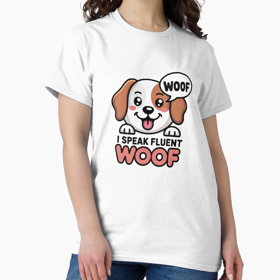I Speak Fluent Woof Cute Dog Sticker by PawfectStickersCo