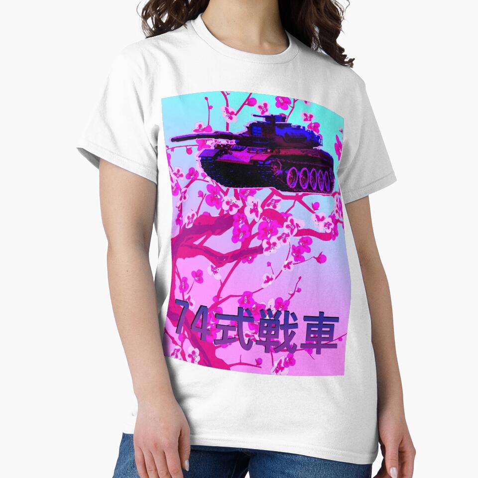Type74 Vaporwave with cherry blossom background by Yoshiyuki1998 T-Shirts, Hoodie, Sweatshirt | BlankRebels.com (Image 2)