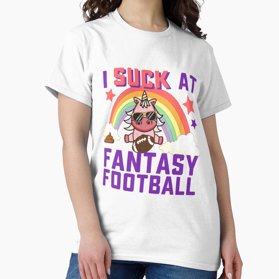 I Suck At Fantasy Football Funny Loser Unicorn by 74ninetees T-Shirts, Hoodie, Sweatshirt | BlankRebels.com (Image 2)