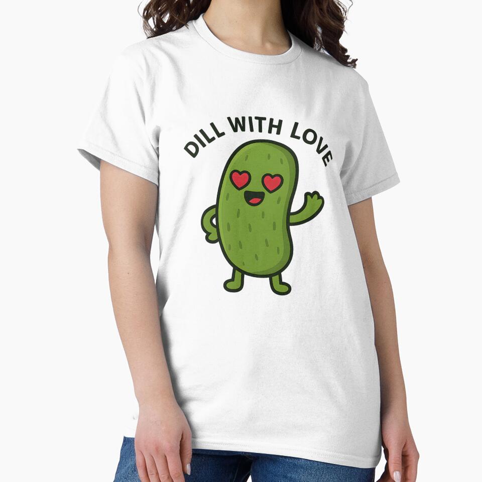 Valentine Pickle Cute Design – Funny Pickle With Heart Eyes, Valentine Gift for Pickle Lover, Cute Food Pun Sticker by Basma Designs | Funny Shirts, Stickers & Mugs