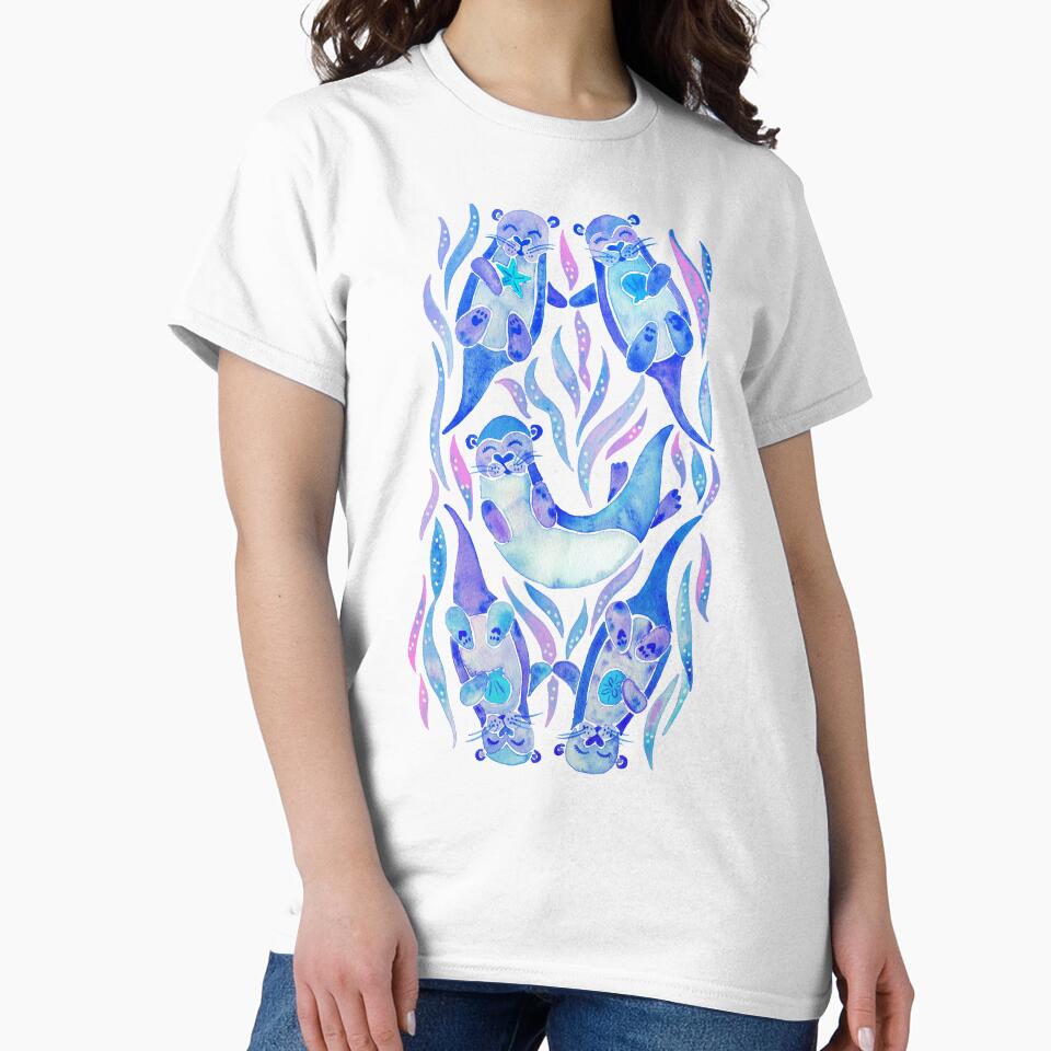Five Otters – Indigo Ombré by Cat Coquillette T-Shirts, Hoodie, Sweatshirt | BlankRebels.com (Image 2)