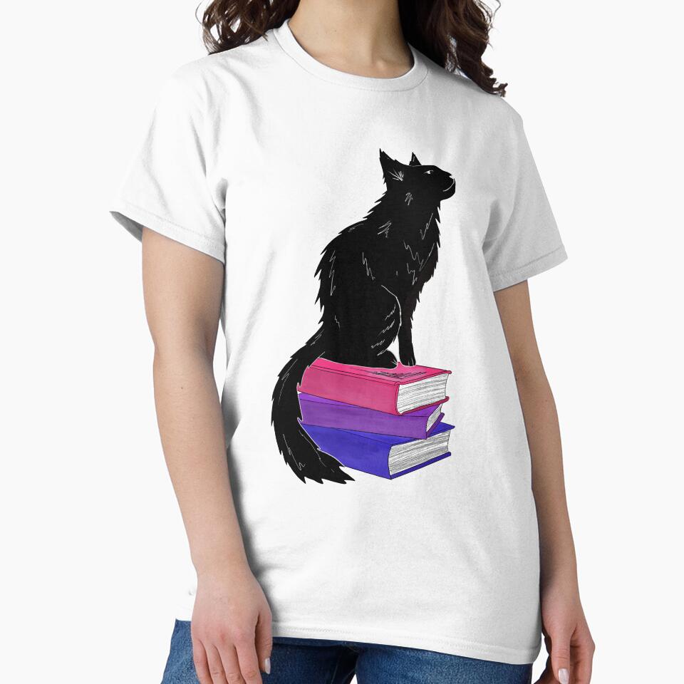 subtle bi pride black literary cat by lavender-skyes T-Shirts, Hoodie, Sweatshirt | BlankRebels.com (Image 2)