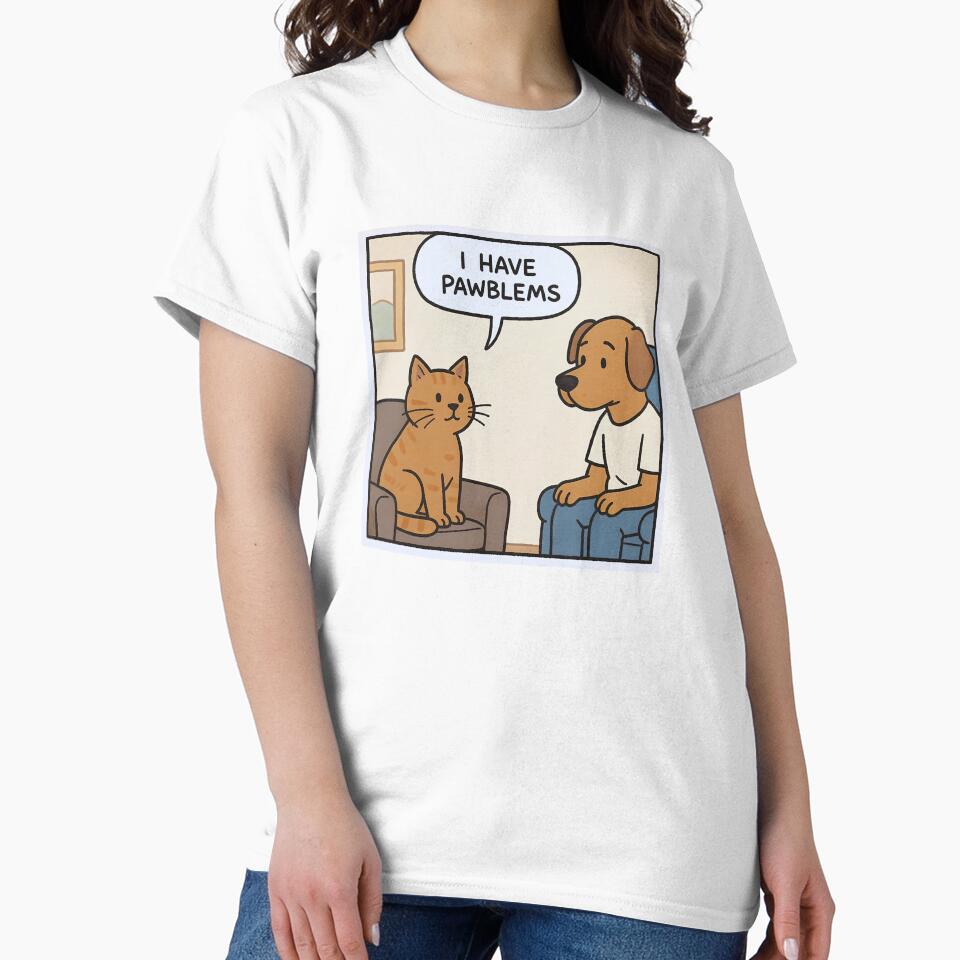 Cat in Therapy Comic “I Have Pawblems” by Nin Tai T-Shirts, Hoodie, Sweatshirt | BlankRebels.com (Image 2)