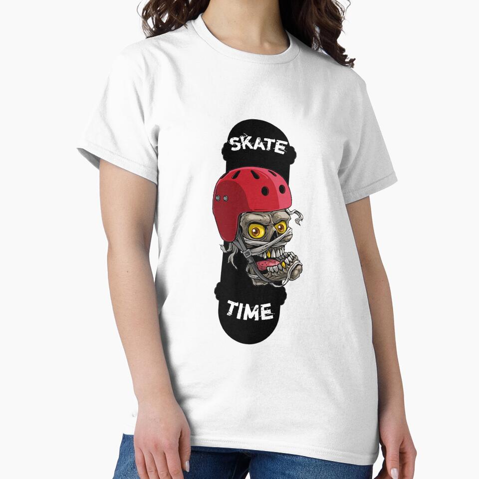 Skateboard Skate Time Shirts - Skull Skateboard t shirt - Skull Skateboard Hoodie - Skull Skateboard  Backpack (Image 2)