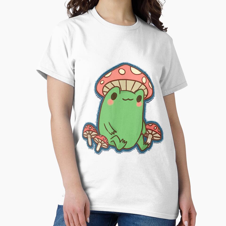 Frog with Mushroom Hat Cottagecore Aesthetic by yopat63002 T-Shirts, Hoodie, Sweatshirt | BlankRebels.com (Image 2)