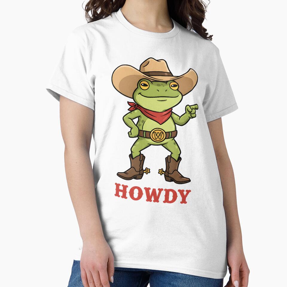 Howdy Frog Funny Cowboy Meme T-Shirts, Hoodie, Sweatshirt