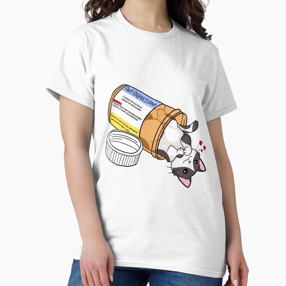 Tuxedo cow kitty antidepressant love medicine by Claudia McQuilkin