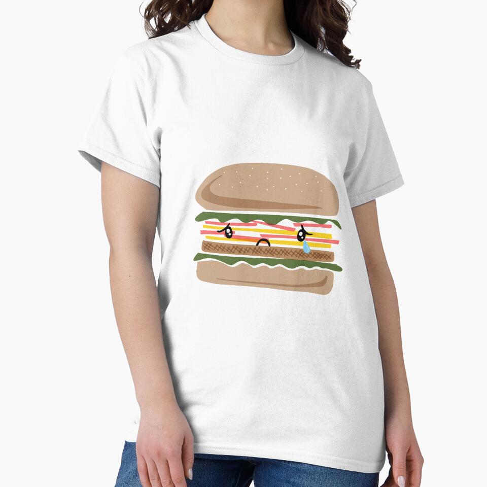 Sad burger crying by Burgerisad T-Shirts, Hoodie, Sweatshirt | BlankRebels.com (Image 2)