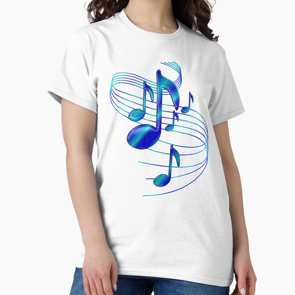 Blue Flowing Music Notes by CoolDoodles T-Shirts, Hoodie, Sweatshirt | BlankRebels.com (Image 2)