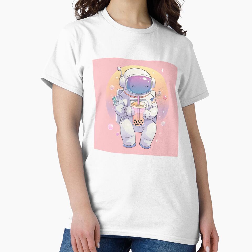 Cute Astronaut with bubble tea by Chetan-Anu T-Shirts, Hoodie, Sweatshirt | BlankRebels.com (Image 2)