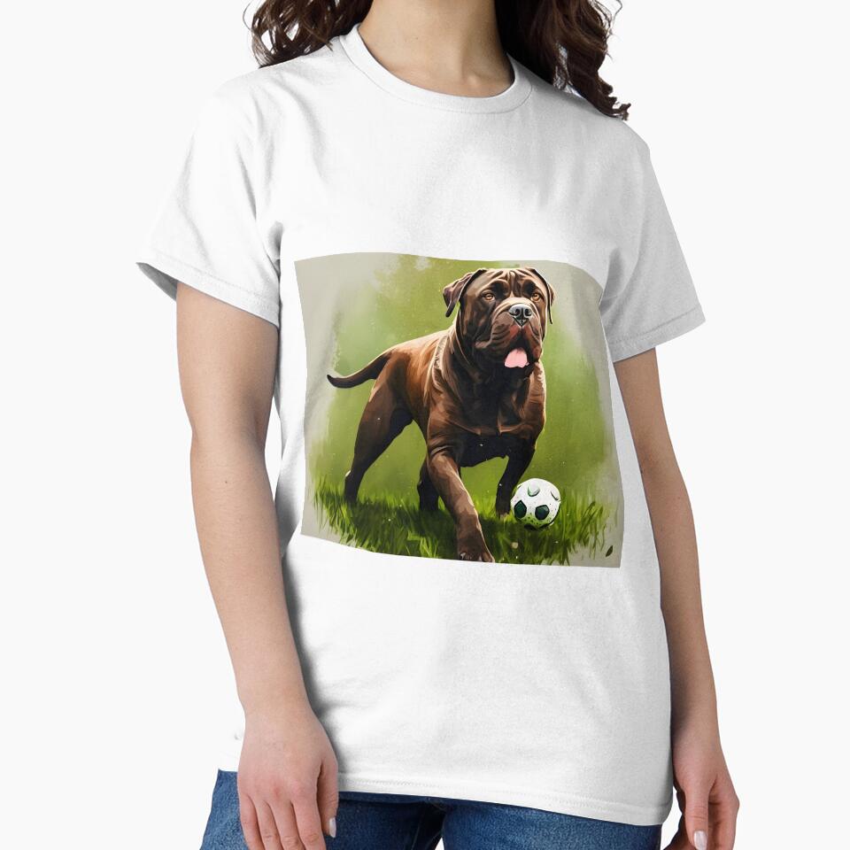 brown cane corso dog play soccer by PTB Art Design