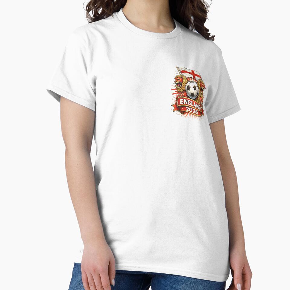 England 2026 – Three Lions Shield Back Print Design by ZEBBEDE - Minimal Streetwear