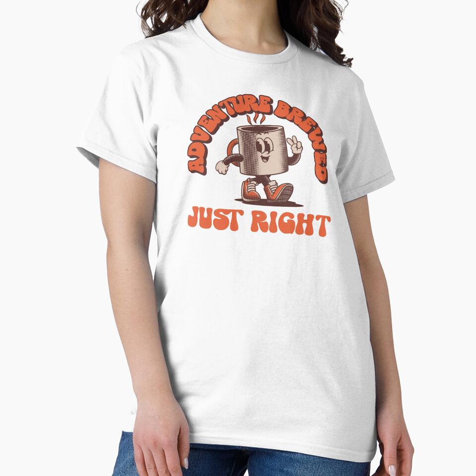 Retro Adventure Brewed Just Right Travel Coffee Graphic by Bold & Brewed T-Shirts, Hoodie, Sweatshirt (Image 2)