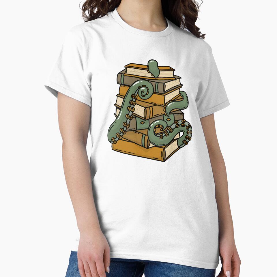 Tentacle Book Stack by PinkPlanit1 T-Shirts, Hoodie, Sweatshirt | BlankRebels.com (Image 2)