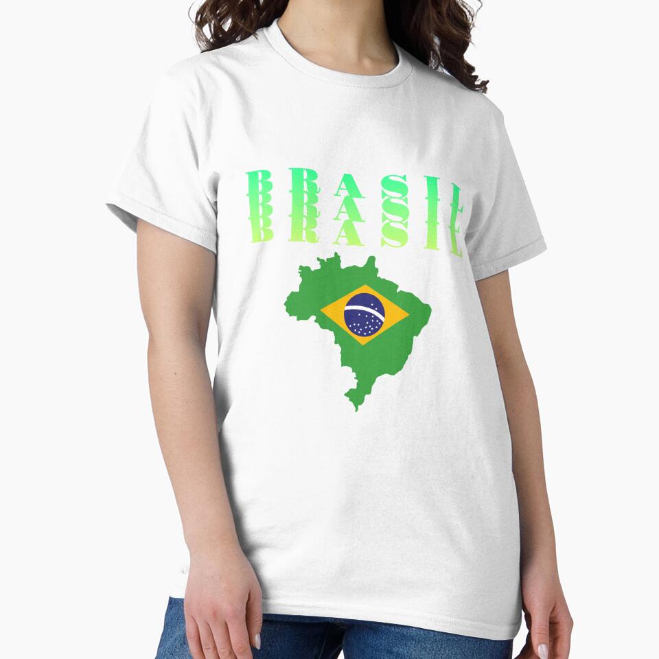 Brazilian Map with flag of the heart of Brazil by Lumia Creations