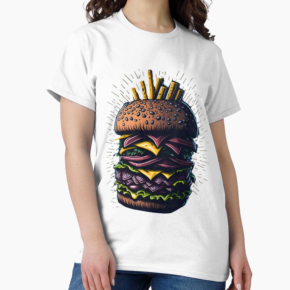 Cartoon Stoked Giant Burger by hassanjnoub T-Shirts, Hoodie, Sweatshirt | BlankRebels.com (Image 2)