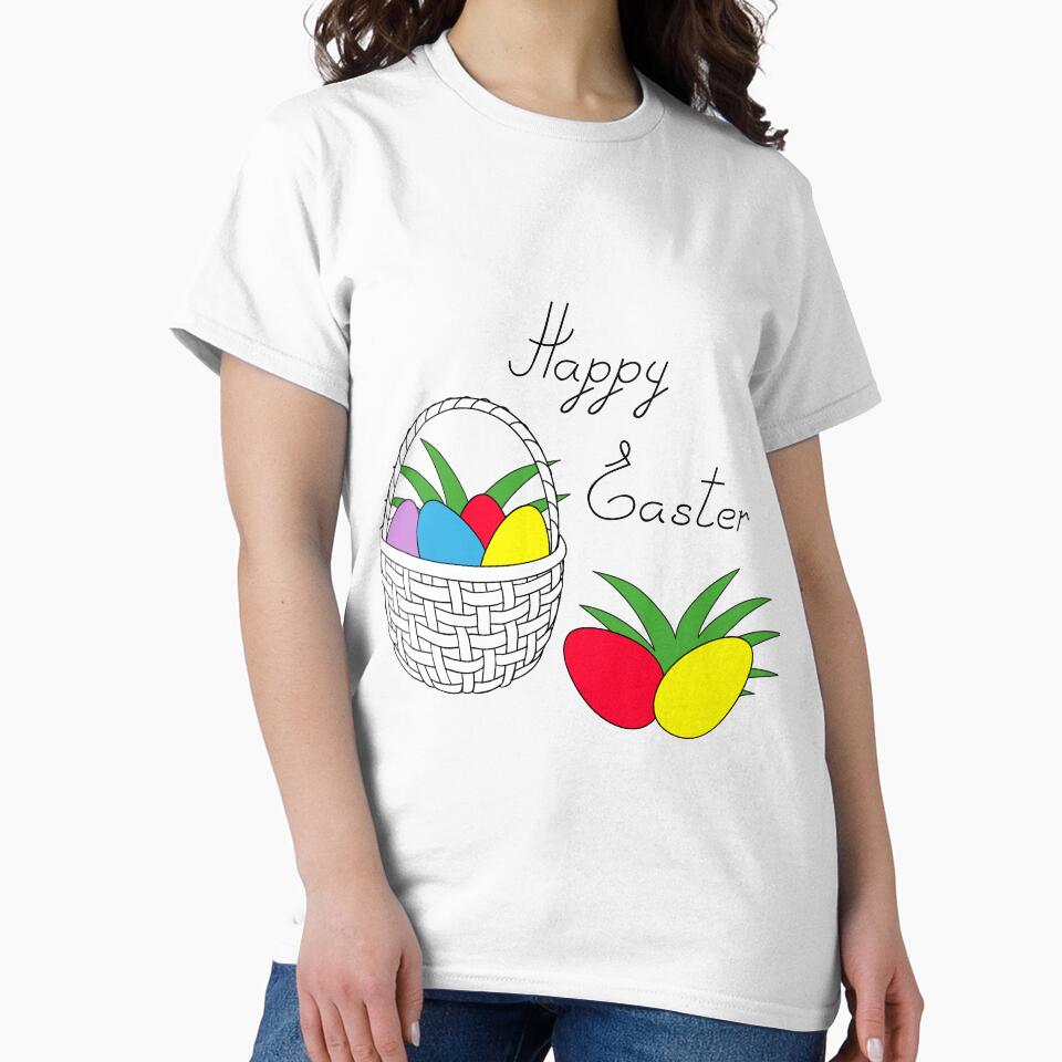 happy easter with basket and eggs by AlinNova T-Shirts, Hoodie, Sweatshirt | BlankRebels.com (Image 2)