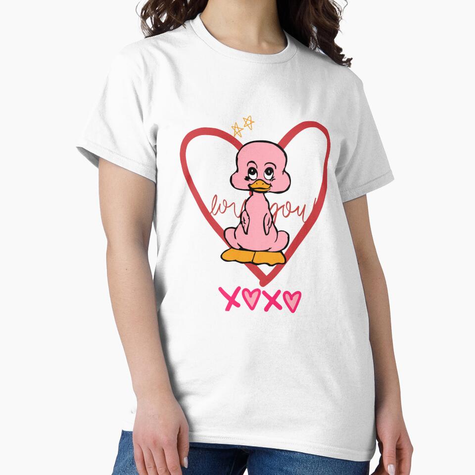 XOXO Cute Duck Valentine – Love Heart Design for Couples by LazyButGenius T-Shirts, Hoodie, Sweatshirt (Image 2)