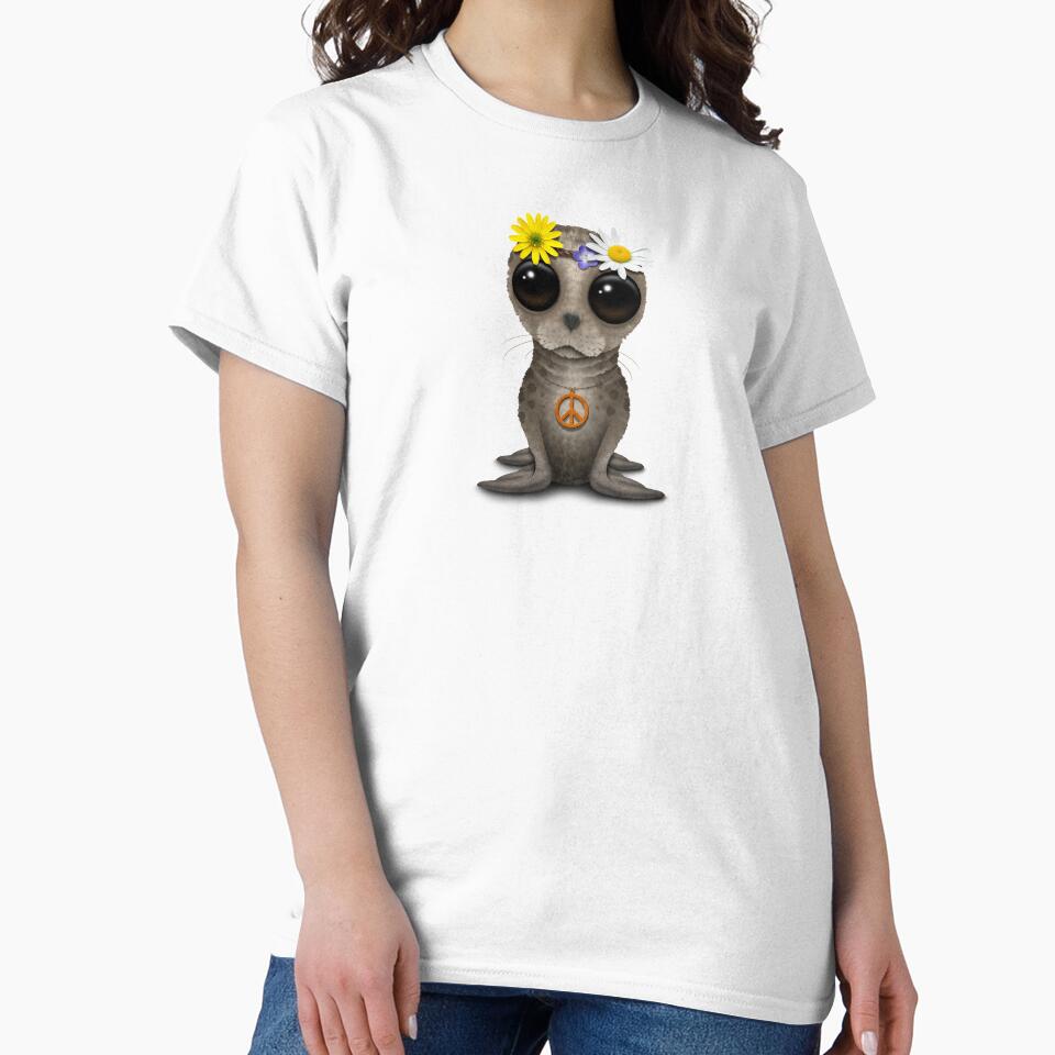 Cute Baby Seal Hippie by JeffBartels T-Shirts, Hoodie, Sweatshirt | BlankRebels.com (Image 2)