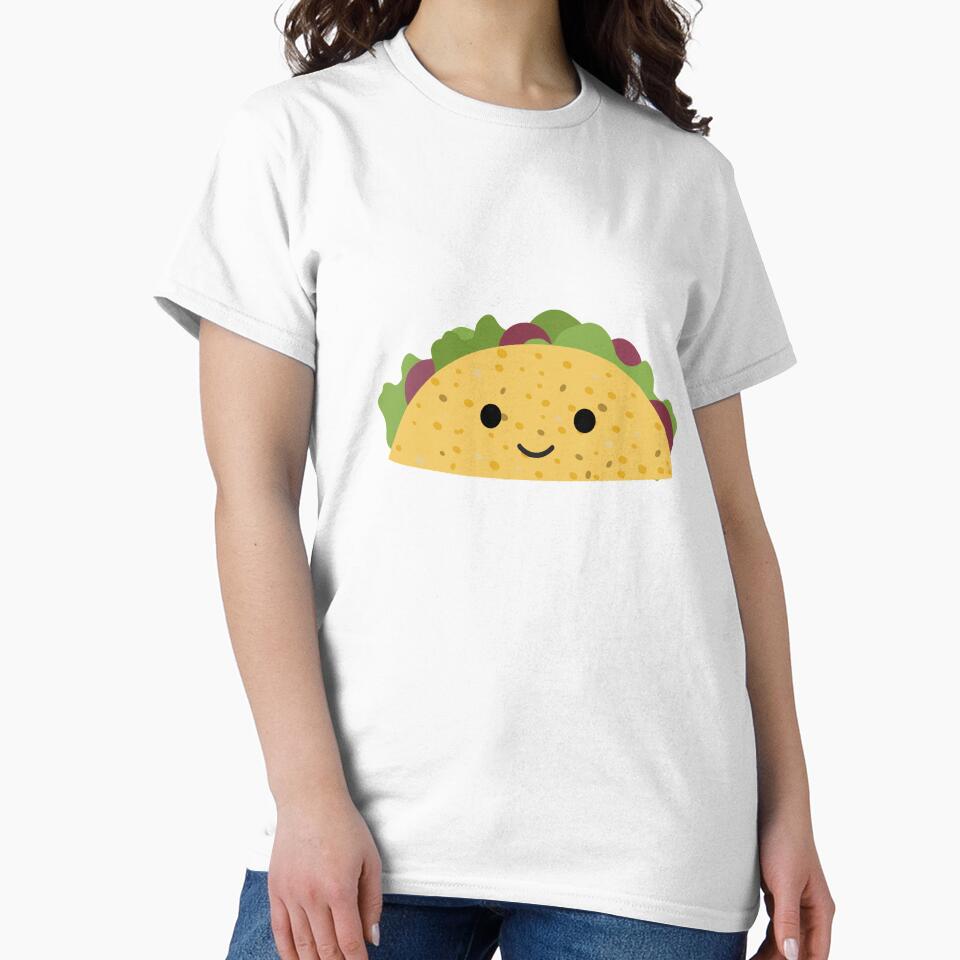 Cute Cartoon Smiling Kawaii Taco by Hedgie Designs