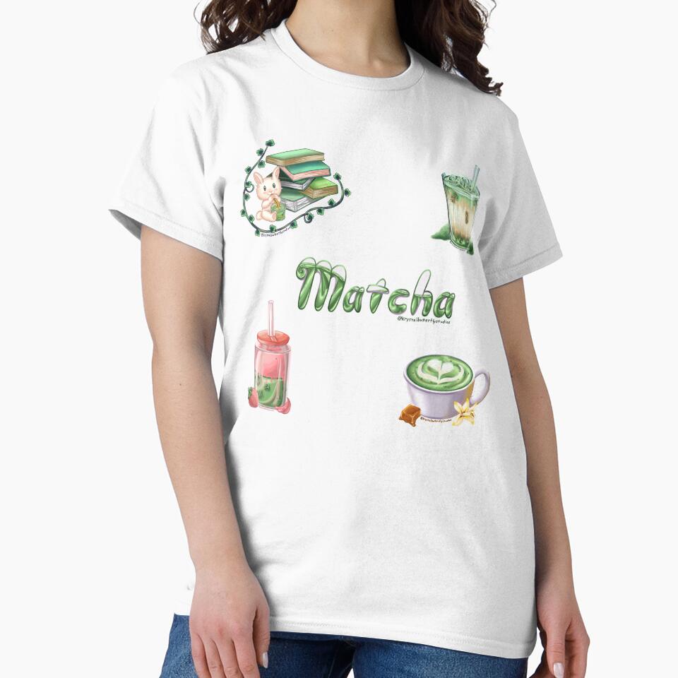 Matcha Sticker Sheet Cute Aesthetic Design by KrystalBStudios T-Shirts, Hoodie, Sweatshirt | BlankRebels.com (Image 2)
